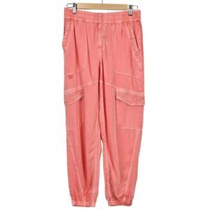 Aerie High Rise Coral Pink Cargo Jogger Pant Size Small NWOT